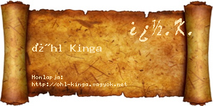 Öhl Kinga névjegykártya