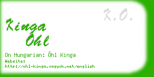 kinga ohl business card